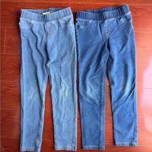 Kids Denim Leggings - Blue and Light Blue